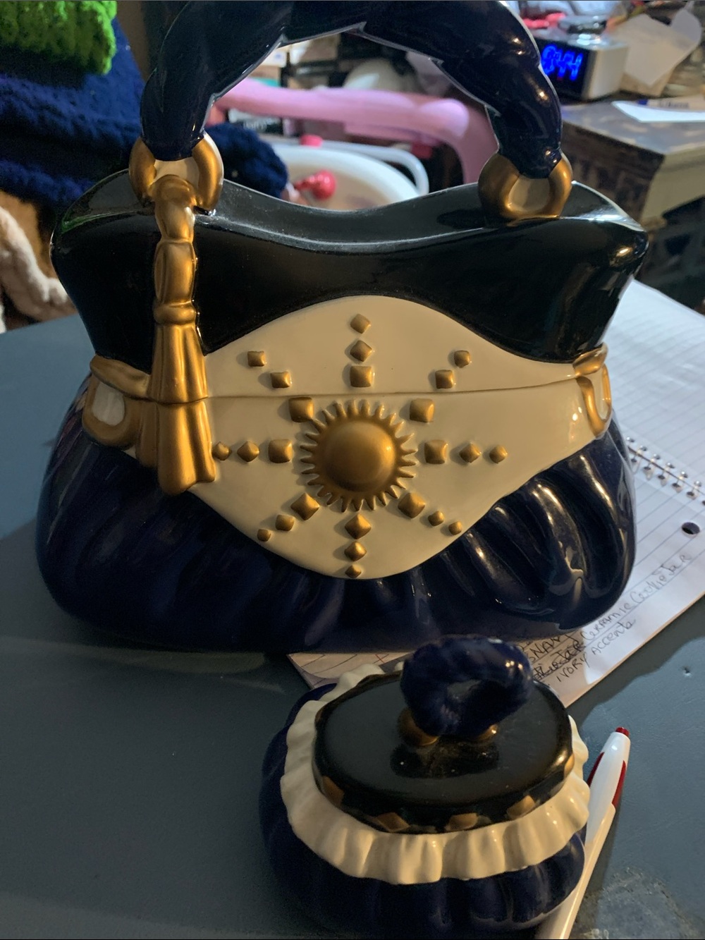 2-Piece Matching Set David’s Handbag Ceramic Cookie Jar